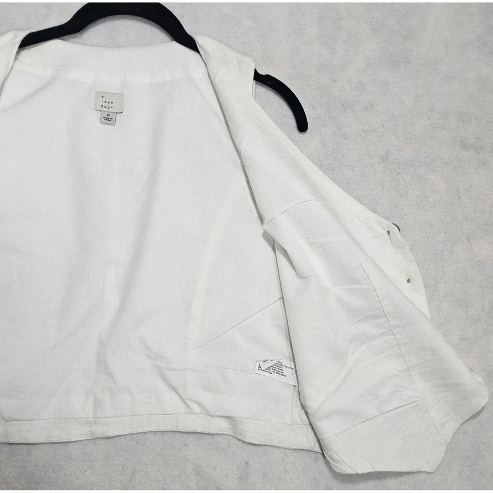 A New Day Linen Vest Women M 10 Edwardian Light Academia Collegecore White Top - Picture 6 of 7
